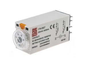 Przekaźnik czasowy zwłoczny jednofunkcyjny 0.1 → 1s DPDT 2-stykowy DPDT 230V ac