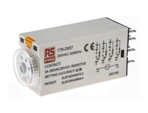 Przekaźnik czasowy zwłoczny jednofunkcyjny 0.1 → 1s 4PDT 4-stykowy 4PDT 230V ac