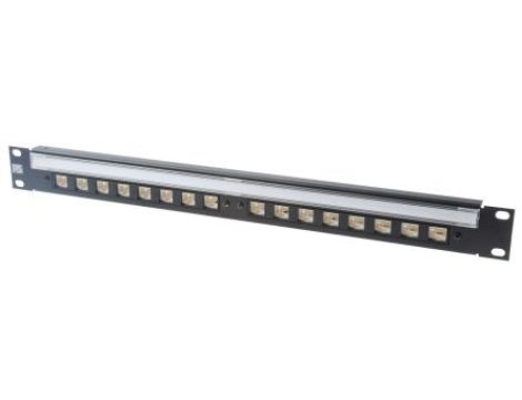 Panel RJ, Cat5e, 16 portów, RJ45, UTP, 1U