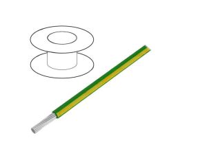 3050-GY005 Przewód HookUp Wire linka Cu 24AWG PVC zielono-żółty 300V 30,5m
