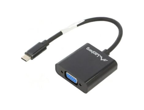 AD-UC-VG-01 Adapter USB 3.1 USB C wtyk VGA gniazdo niklowany 0,15m ABS