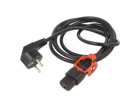 SCHAFFNER-814627 Kabel CEE 7/7 (E/F) wtyk kątowy, IEC C13 żeński 2m 10A