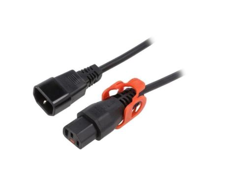 SCHAFFNER-815244 Kabel IEC C13 żeński, IEC C14 męski 3m z blokadą IEC LOCK+