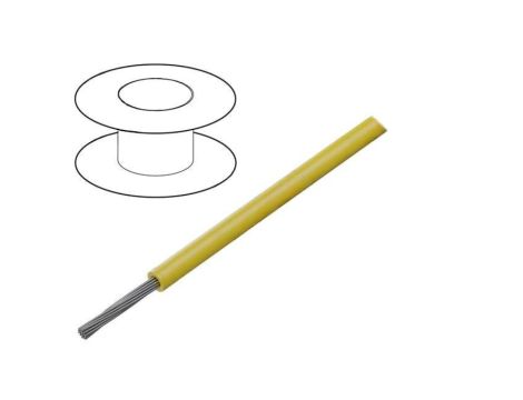 5854/7-YL005 Przewód HookUp Wire linka Cu 24AWG PTFE żółty 600V 30,5m