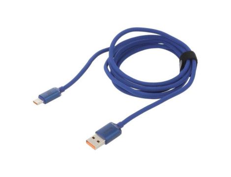 Kabel USB 2.0 USB A wtyk - USB C wtyk 2m niebieski tekstylny CAJY000503