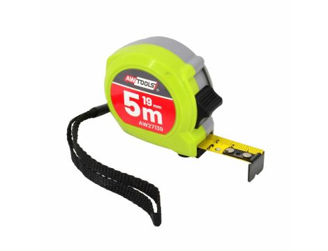 AWTOOLS MIARA ZWIJANA COMPACT  5m x 19mm ABS 2-STOP