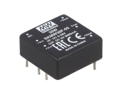 Przetwornica DC/DC 30W 9-36VDC 5VDC Iwyj 0-6000mA SKMW30F-05