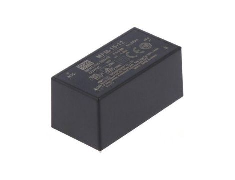 Przetwornica AC/DC 15W 80-264VAC 12VDC Iwyj 1, 25A OUT 1 MPM-15-12