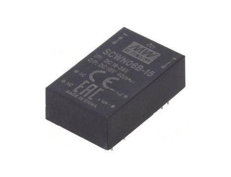 Przetwornica DC/DC 6W 18-36VDC 15VDC Iwyj 400mA SCWN06B-15