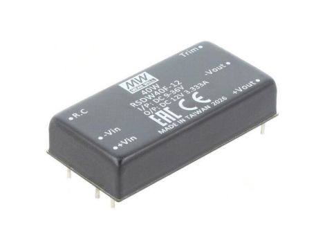 Przetwornica DC/DC 40W 9-36VDC 12VDC Iwyj 3, 34A RSDW40F-12