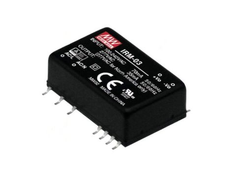 Przetwornica AC/DC 3W 85-305VAC 3, 3VDC Iwyj 900mA OUT 1 IRM-03-3.3S