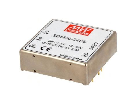 Przetwornica DC/DC 25W 18-36VDC 5VDC Iwyj 5A 2x2 SDM30-24S5