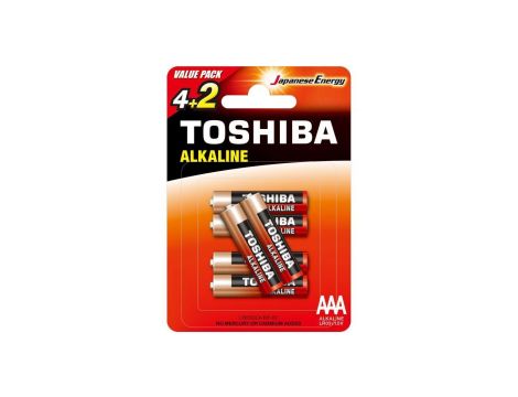 Baterie Alkaliczne TOSHIBA RED ALKALINE LR03 AAA 1,5V PACK 6szt