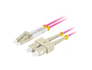 FO-LUSUMD41-0050VT Patch cord światłowodowy OM4 LC/UPC,SC/UPC 5m LSZH fioletowy