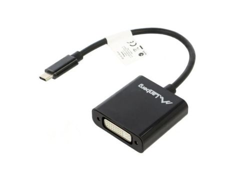 AD-UC-DV-01 Adapter USB 3.1 DVI-I (24+5) gniazdo,USB C wtyk niklowany