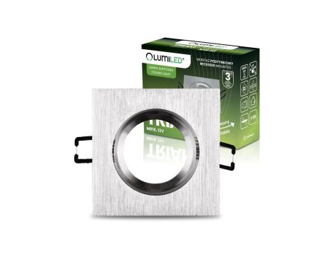 Oprawa Halogenowa Podtynkowa Lampa Sufitowa Kwadrat Ruchoma GU10 MR16 Srebrna TRIAM LUMILED