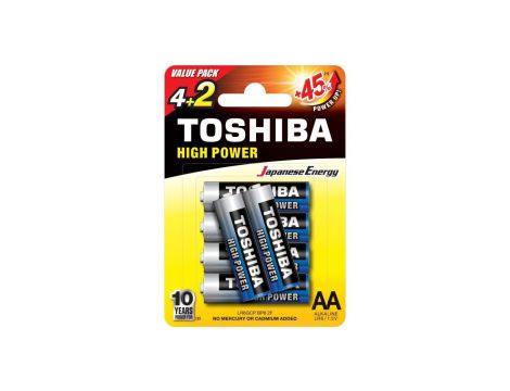 Baterie Alkaliczne TOSHIBA HIGH POWER LR6 AA 1,5V PACK 6szt