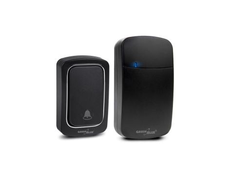 Dzwonek bezprzewodowy bezbateryjny kinetyczny GreenBlue, 38 melodii, czarny, zasięg do 150m, IP68, GB139 B