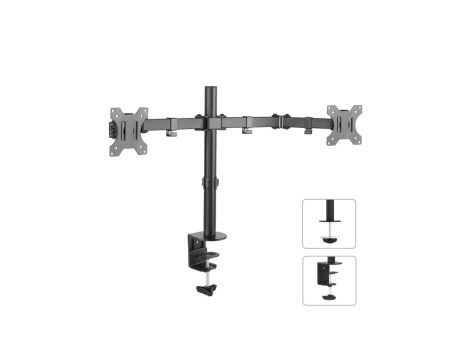 Uchwyt biurkowy na 2 monitory LCD 13-32 8kg VESA 75x75 oraz 100x100 Maclean MC-754