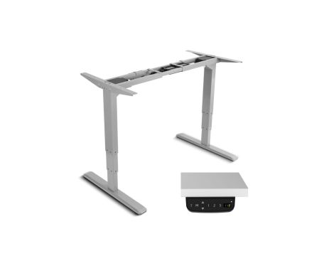 Biurko elektryczne regulacja wys, szary Maclean MC-763 max wys 125cm 100 kg - bez blatu do pracy stojąco siedzącej MC-763