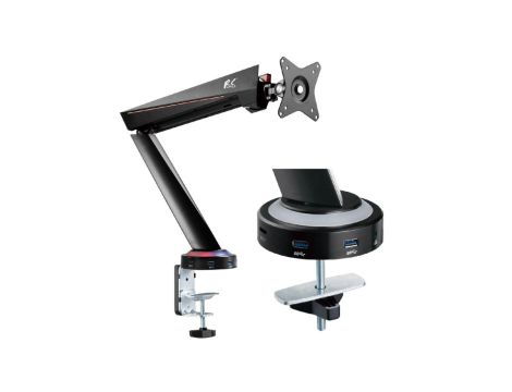 Uchwyt gamingowy do monitora LCD NanoRS RS886 17-32 8kg vesa 75x75 oraz 100x100 podwójne ramię