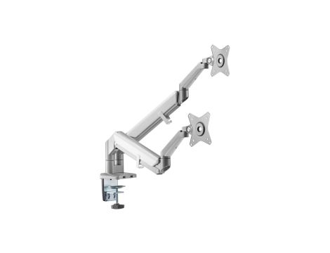 Uchwyt biurkowy do monitora podwójne ramię szary Ergo Office, ze sprężyną gazową, 17-32, 9 kg, 2x USB 3.0, ER-406G