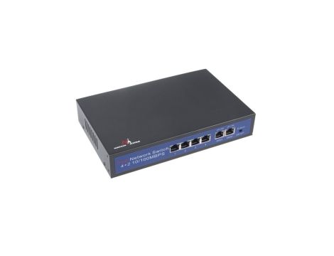 Switch PoE 6-port 10/100M do kamer IP Maclean, 60W, 4 porty PoE, IEEE 802.3af / IEEE 802.3at, MCTV-517