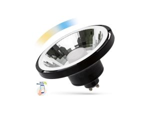 LED AR111 GU10 SMD 230V 10W CZARNY 30st CCT+DIM Wi-Fi/BT Spectrum SMART
