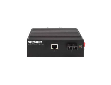 Przemysłowy media konwerter GIGABIT RJ45 na SC SM, DIN, 20km