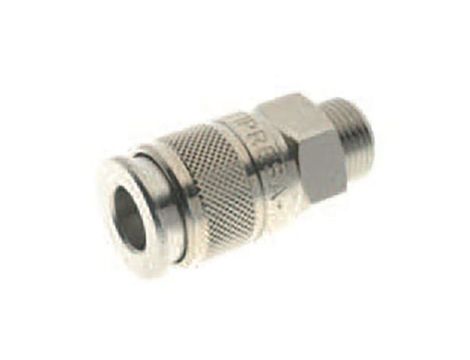 Szybkozłącze powietrza RS PRO G 3/8 męskie rodzaj Żeński Gwintowany Mosiądz niklowany 3/8in
