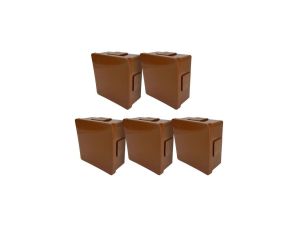 Puszka hermetyczna natynkowa 86x86x40mm 4-wlotowa, z dławikami gumowymi, IP55 zamknięcie na klik, brązowa EDO 5 szt.