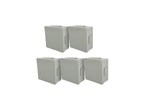 Puszka hermetyczna natynkowa 86x86x40mm 4-wlotowa, z dławikami gumowymi, IP55 zamknięcie na klik szara EDO 5 szt.