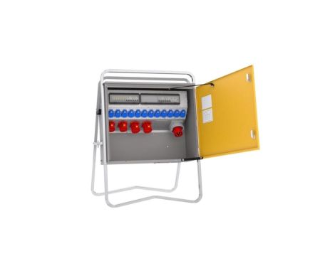 Rozdzielnica budowlana elBOX-L W63-00220C IP44 wtyk CEE 63A-5P gn: 12xGK 230V 16A 2xCEE 16A 2xCEE 32A RCCB 6kA 79410012