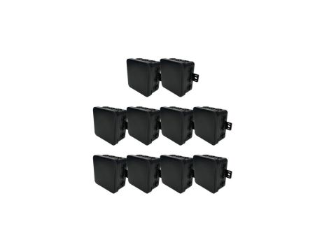 Puszka hermetyczna natynkowa elastyczna 75x75x41mm 12-wlotowa, zamknięcie na klik IP54 czarna EDO 10szt
