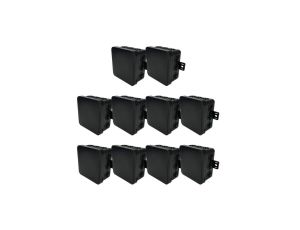 Puszka hermetyczna natynkowa elastyczna 85x85x41mm 12-wlotowa, zamknięcie na klik IP54 czarna EDO 10szt