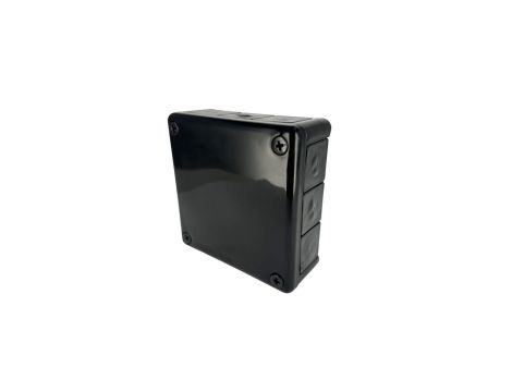 Puszka hermetyczna natynkowa 118x118x46mm 12-wlotowa, z dławikami gumowymi, IP55 zamknięcie na wkręty, czarna EDO