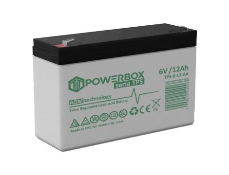 Akumulator VRLA / AGM bezobsługowy Powebox TPS 6V 12Ah