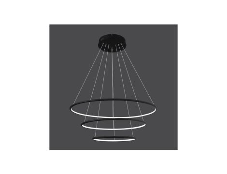 Lampa LED Saturn 163W fi80+fi100+fi120cm x 120cm 3000K wisząca (świeci do wewnątrz) poziom 4700lm