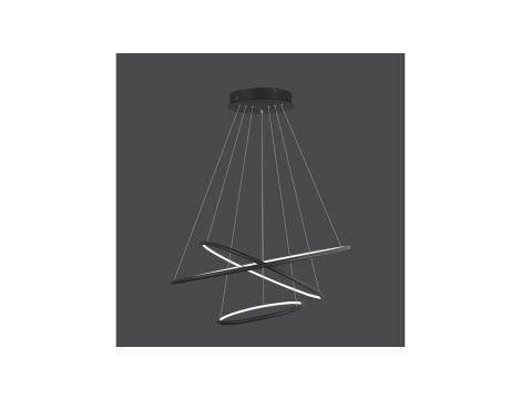 Lampa LED Saturn 130W fi60+fi80+fi100cm x 120cm czarna 4000K neutralna biała wisząca (świeci do wewnątrz) poziom 3700lm