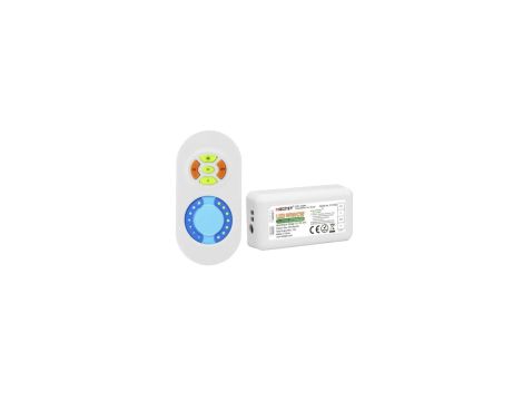 Kontroler led CCT DUAL White RF dotykowy 10A 120W 12VDC odbiornik + pilot dotykowy biały 2,4ghz Wireless fut022
