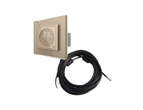 Livolo termostat pokojowy dotykowy szampański z podłogowym czujnikiem temperatury komplet z ramką