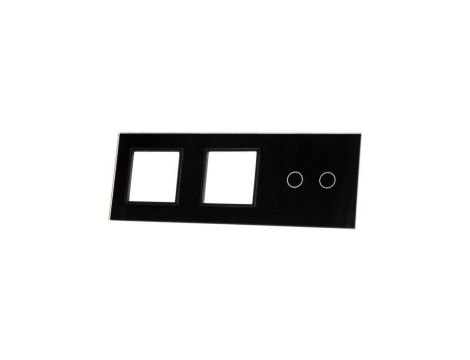 Livolo CZARNY PANEL SZKLANY 2 + PODWÓJNE MIEJSCE NA GNIAZDO 702GG-62