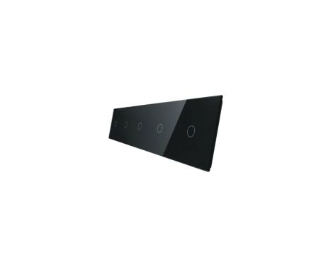 Livolo CZARNY PANEL SZKLANY 1+1+1+1+1 7011111-62