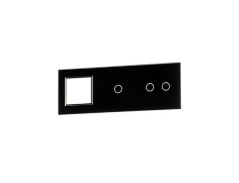 Livolo CZARNY PANEL SZKLANY 2+1+ MIEJSCE NA GNIAZDO 7021G-62