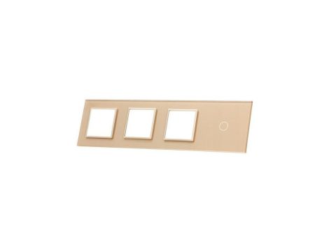 Livolo SZAMPAŃSKI METALIZOWANY PANEL SZKLANY 1 + POTRÓJNE MIEJSCE NA GNIAZDO 701GGG-63