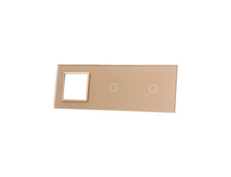 Livolo SZAMPAŃSKI METALIZOWANY PANEL SZKLANY 1+1+ MIEJSCE NA GNIAZDO 7011G-63