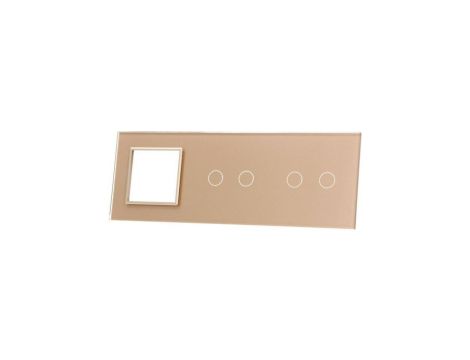 Livolo SZAMPAŃSKI METALIZOWANY PANEL SZKLANY 2+2+ MIEJSCE NA GNIAZDO 7022G-63