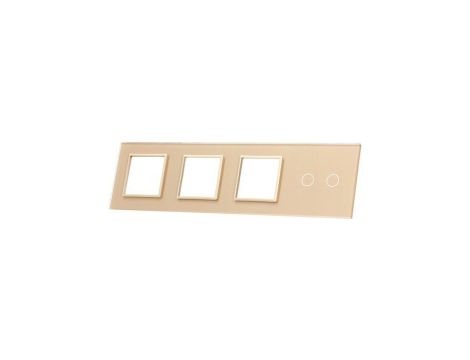 Livolo SZAMPAŃSKI METALIZOWANY PANEL SZKLANY 2 + POTRÓJNE MIEJSCE NA GNIAZDO 702GGG-63