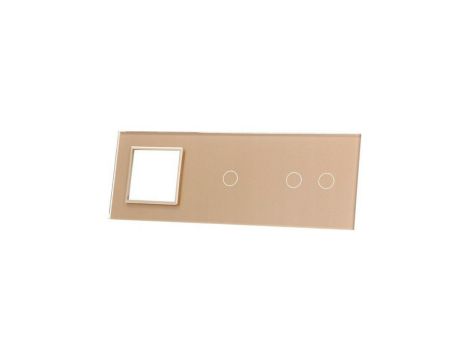 Livolo SZAMPAŃSKI METALIZOWANY PANEL SZKLANY 2+1+ MIEJSCE NA GNIAZDO 7021G-63