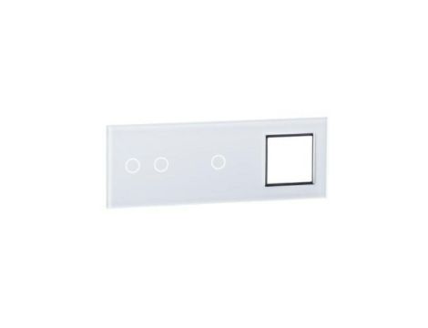 Livolo BIAŁY PANEL SZKLANY 2+1+ MIEJSCE NA GNIAZDO 7021G-61